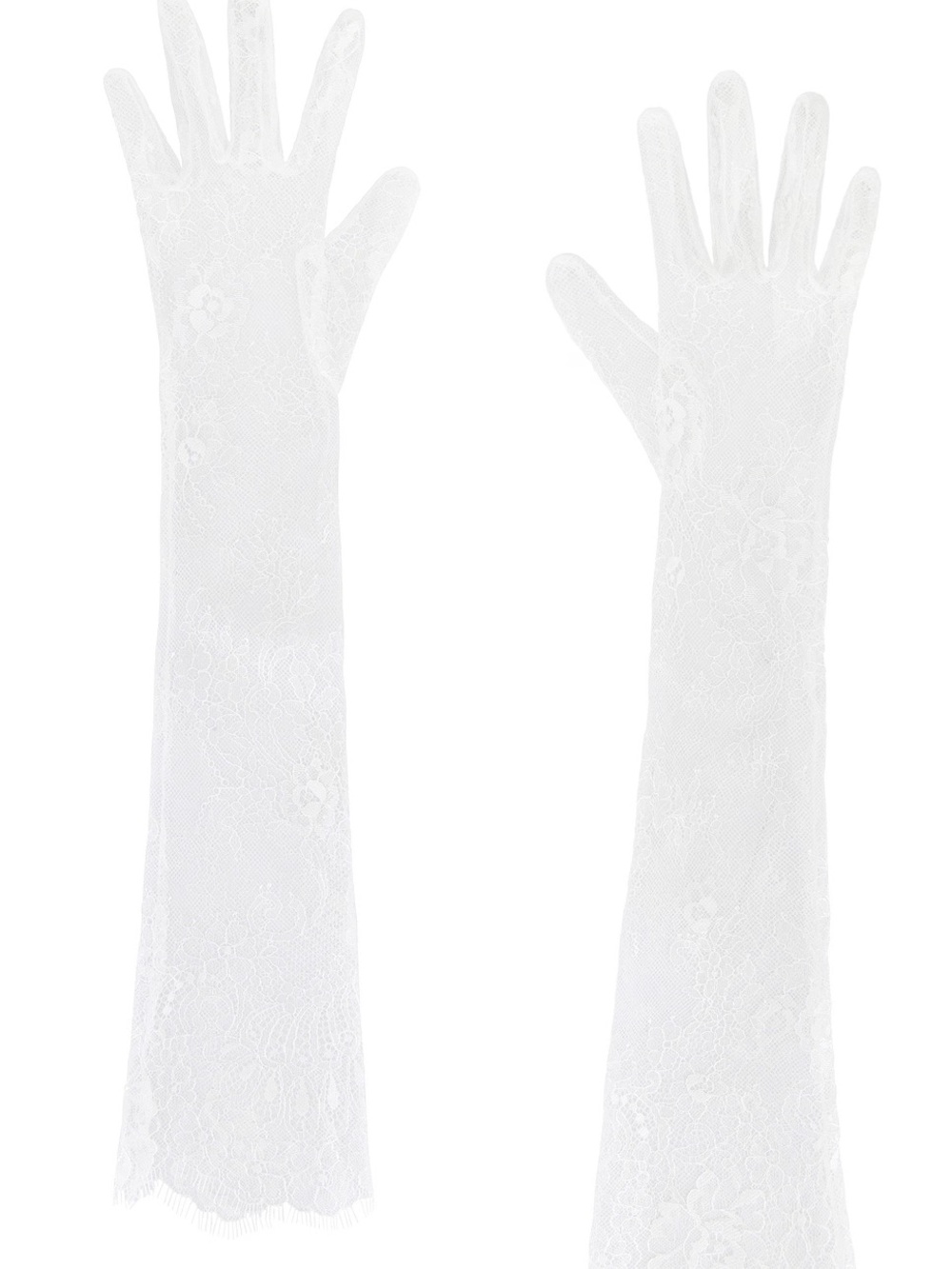 White Lace Opera Gloves for Women - Elegant Bridal Gloves